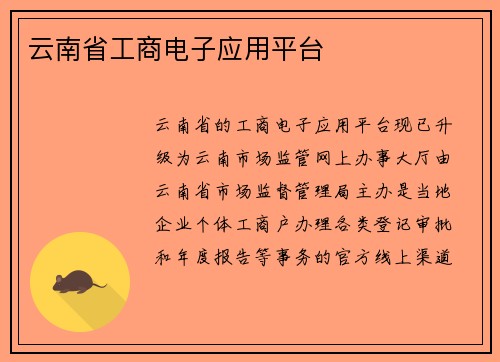 云南省工商电子应用平台